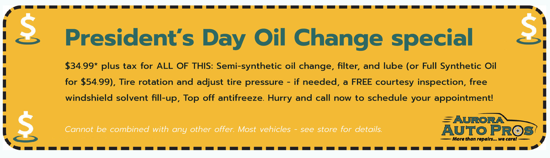 President's Day Oil Change Special