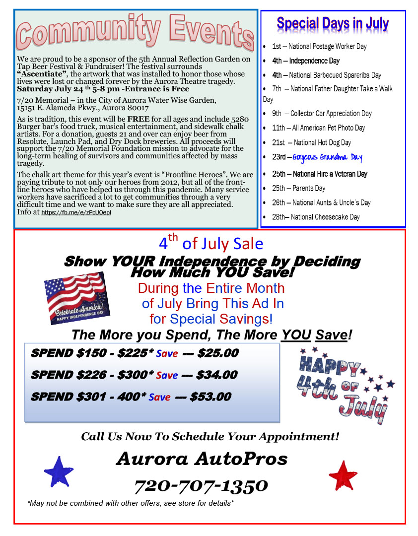 July Newsletter 2021 | Aurora AutoPros
